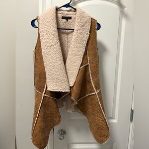 Hot & Delicious Brown and Cream Shearling Vest